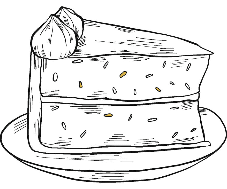 Piece of Cake to Print Coloring Pages