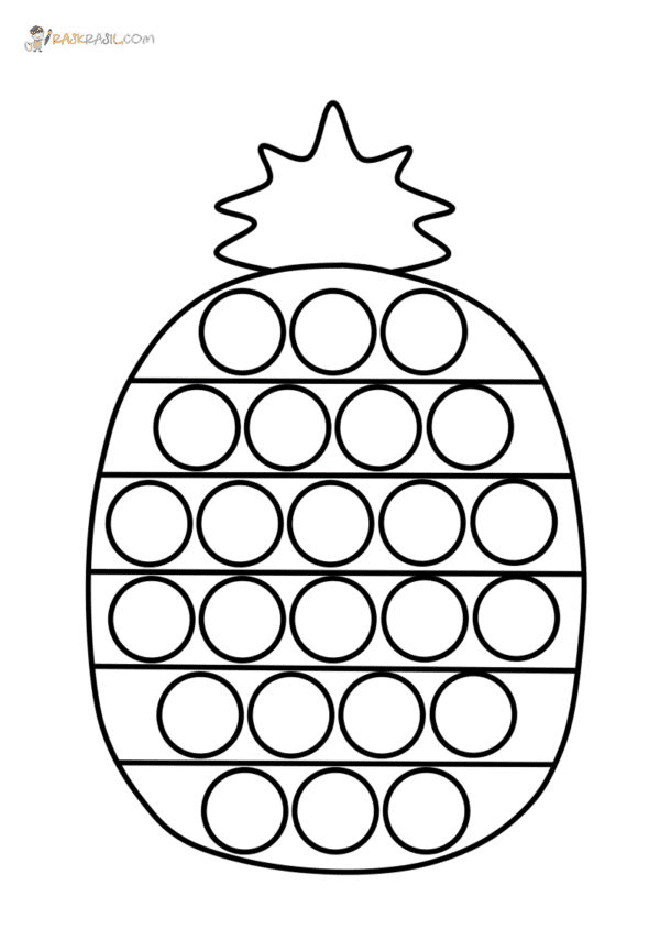 Pineapple Pop It Coloring Page
