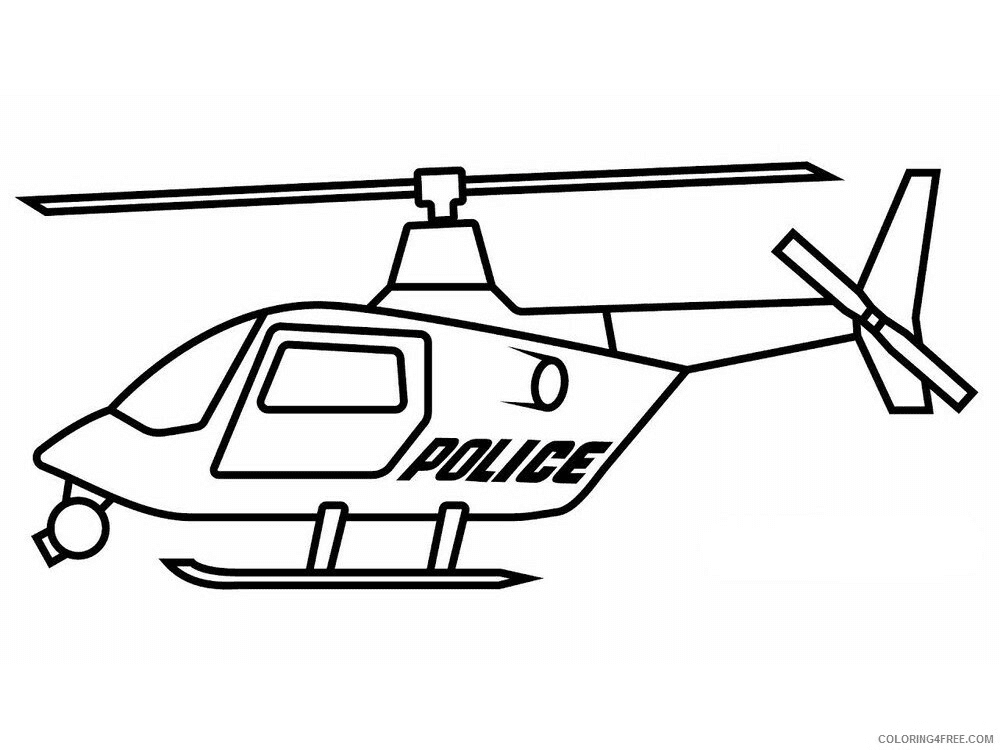 Police Helicopter Coloring Pages