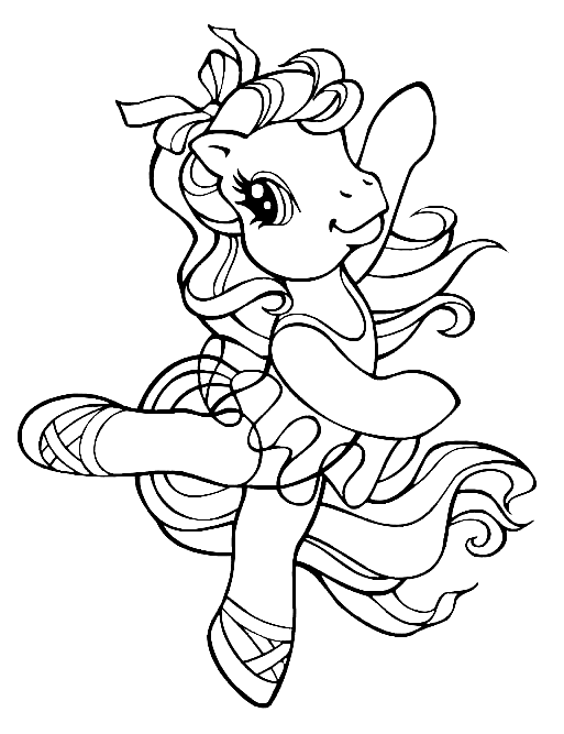 Kleurplaat Pony Ballerina