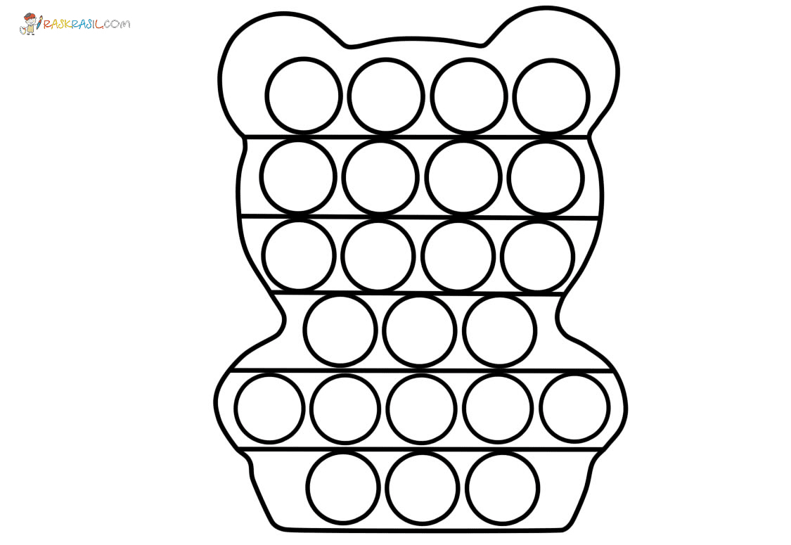 Pop It Bear Coloring Page