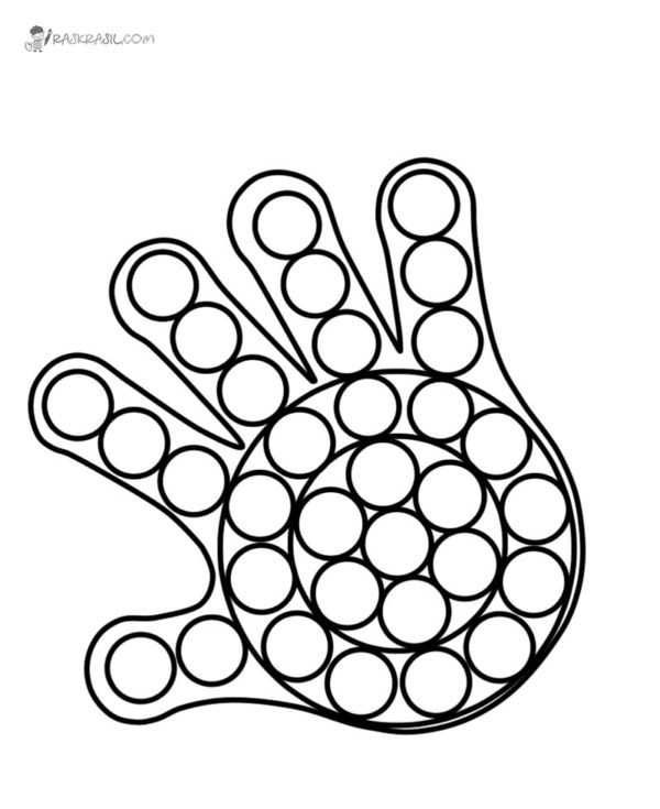 Pop It Hand Coloring Page