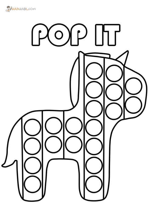 Unicorn Pop It Coloring Page