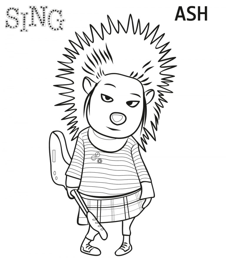 Porcupine Ash from Sing Coloring Page