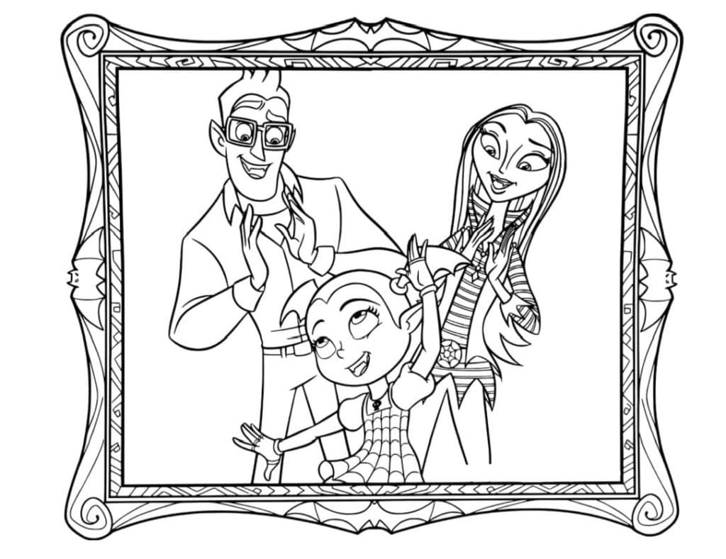Portrait Of Vampires On The Wall Coloring Page