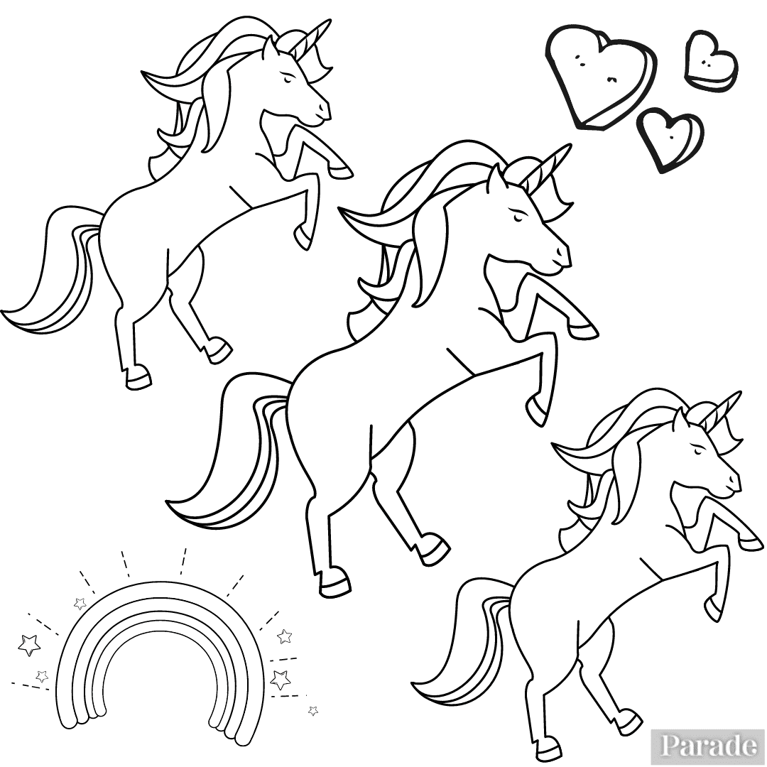 Prancing Unicorns Coloring Pages