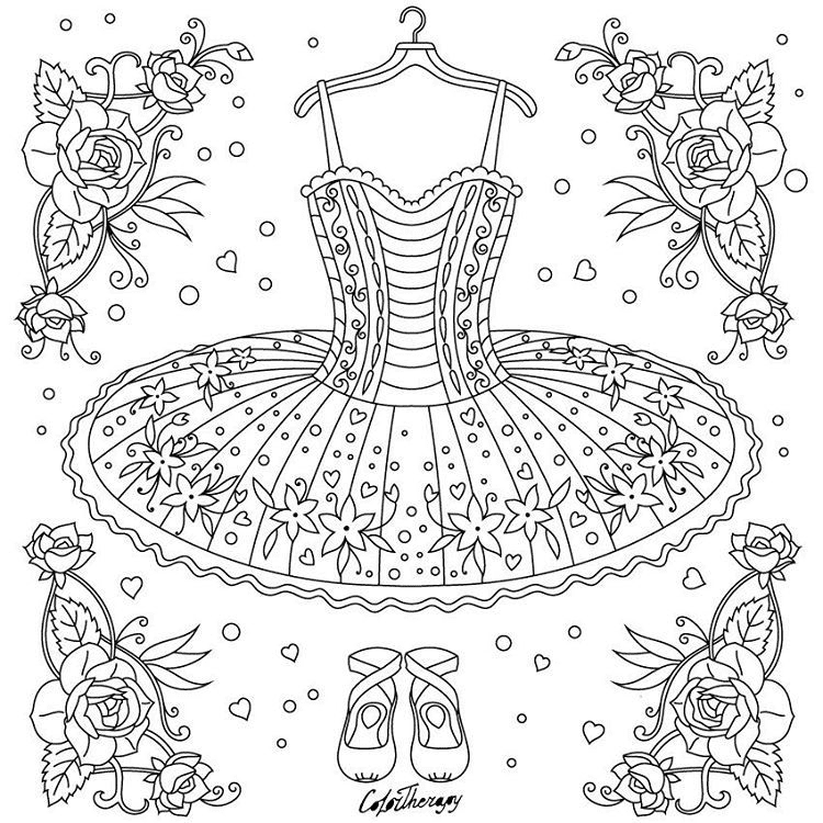 Pretty Ballerina Dress Coloring Pages