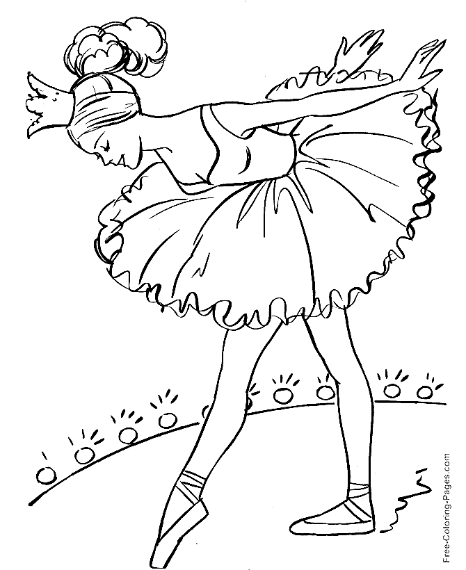 Pretty Ballerina Coloring Page