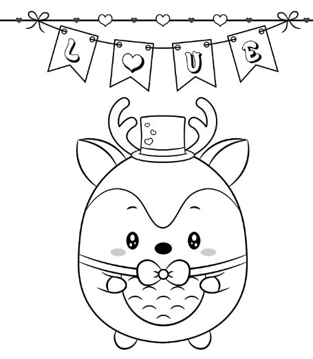 Pretty Cartoon Deer Coloring Pages
