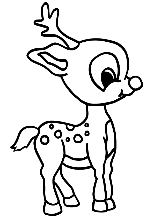 Pretty Little Deer Coloring Page