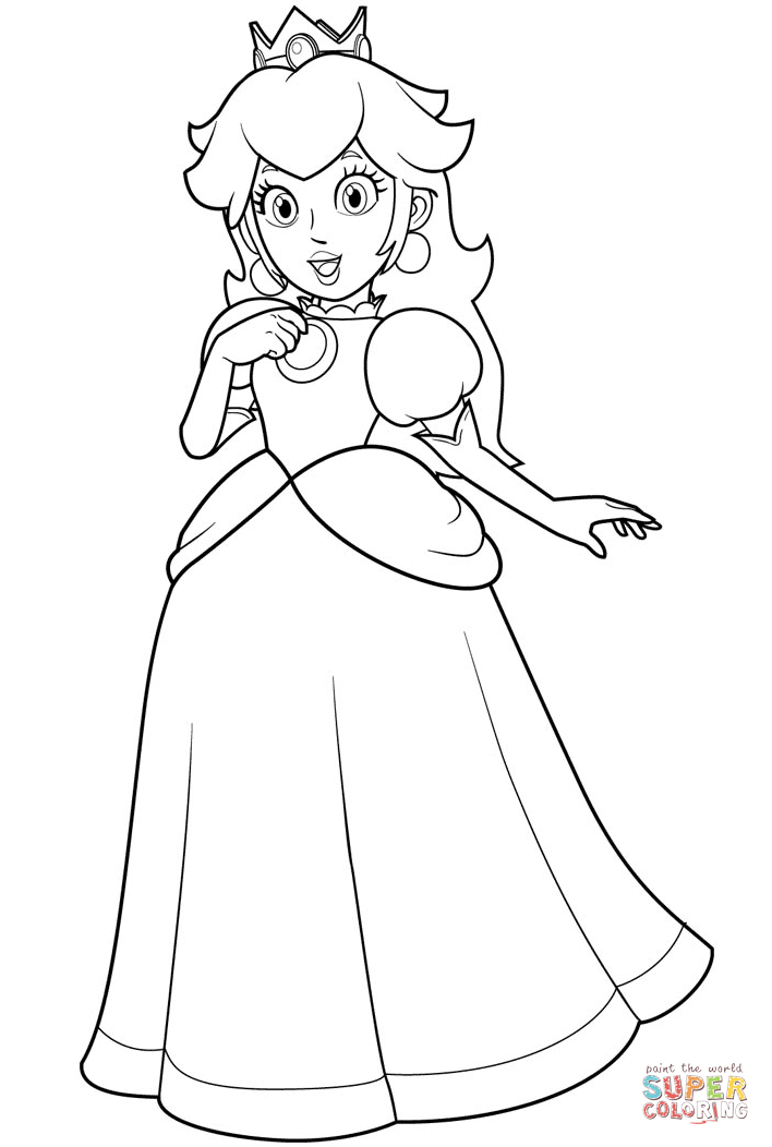 Pretty Princess Peach Coloring Pages