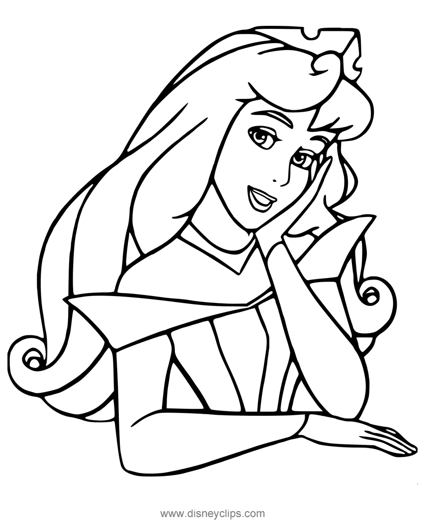 Pagina da colorare della principessa Aurora Disney