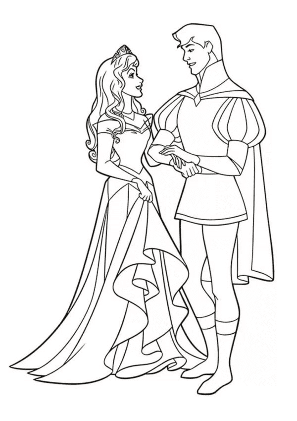Prinzessin Aurora mit Prinz Phillip aus Dornröschen
