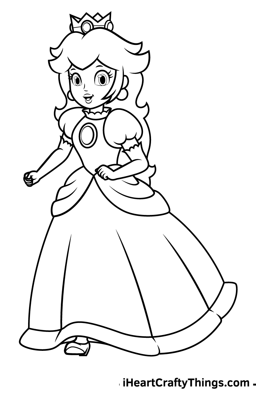 Desenho de Princesa Peach de Super Mario Bros para colorir