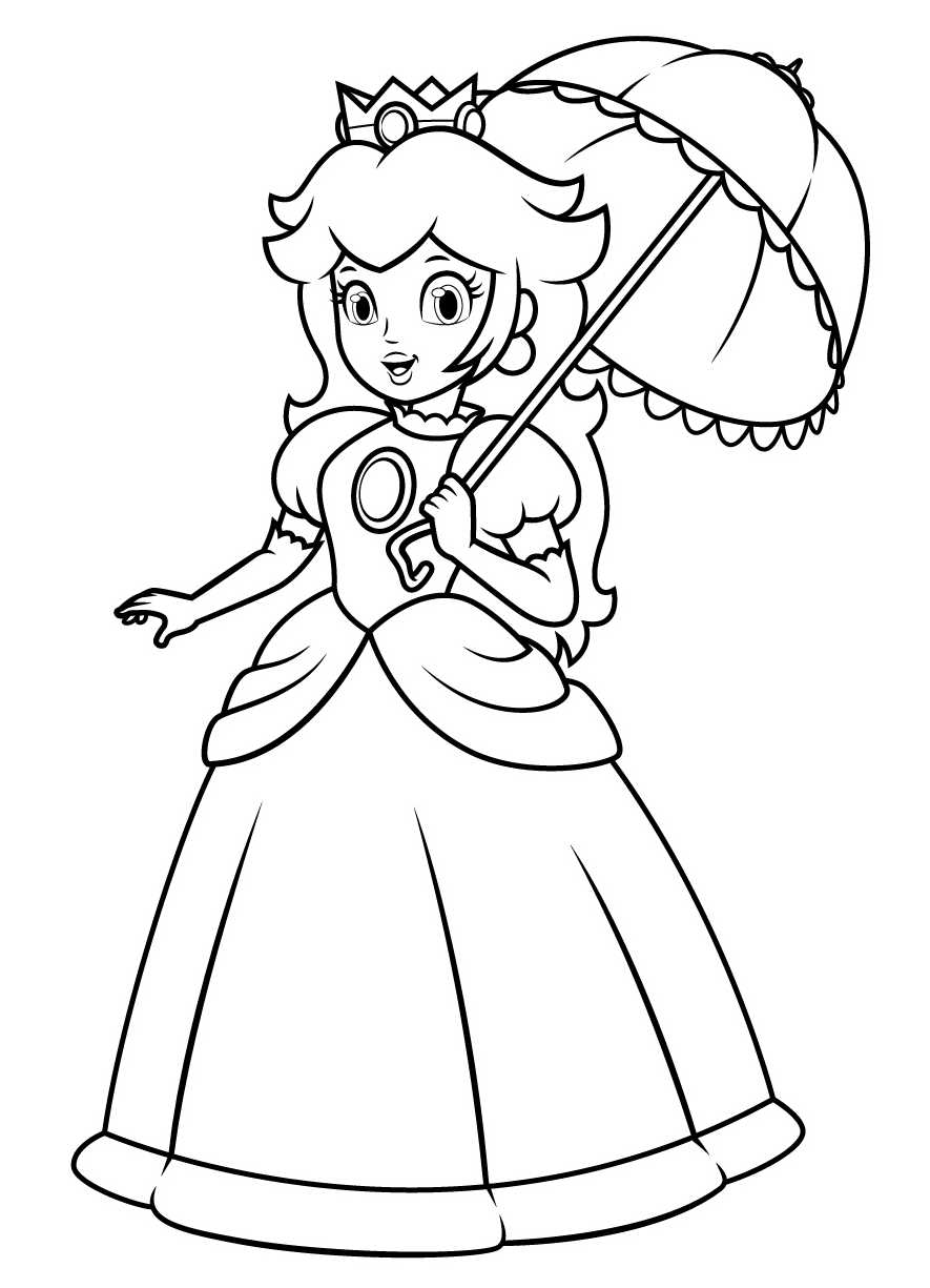 Princess Peach Coloring Page - Free Printable Coloring Pages
