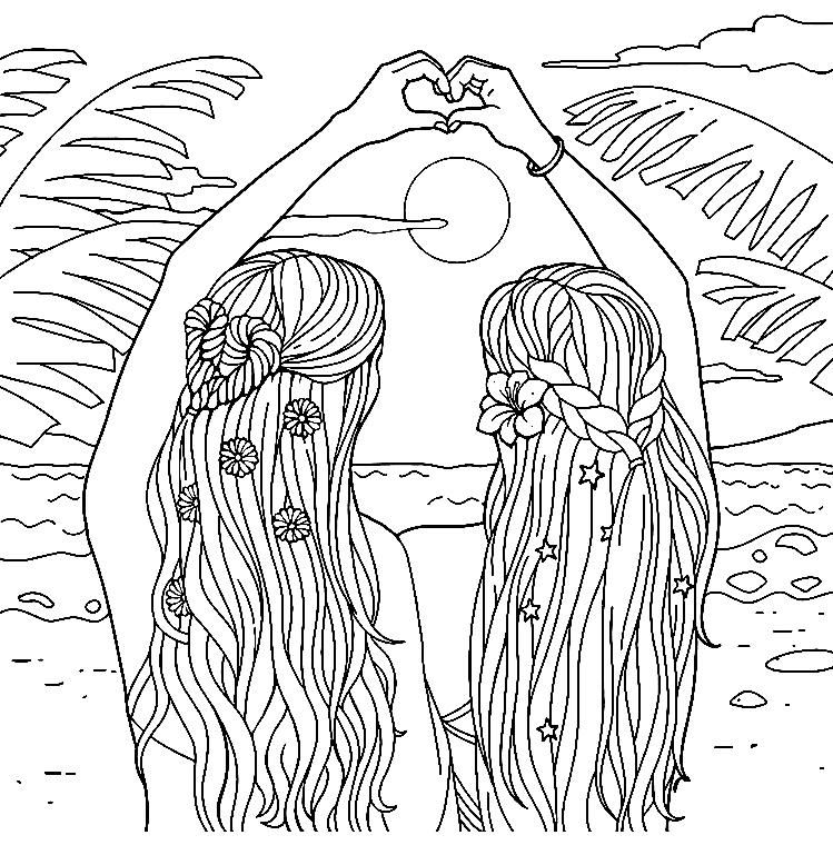 BFF Coloring Pages Coloring Pages For Kids And Adults