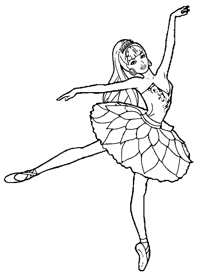 Afdrukbare ballerina kleurplaat