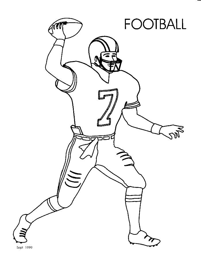 Printable Football For Kids Coloring Pages
