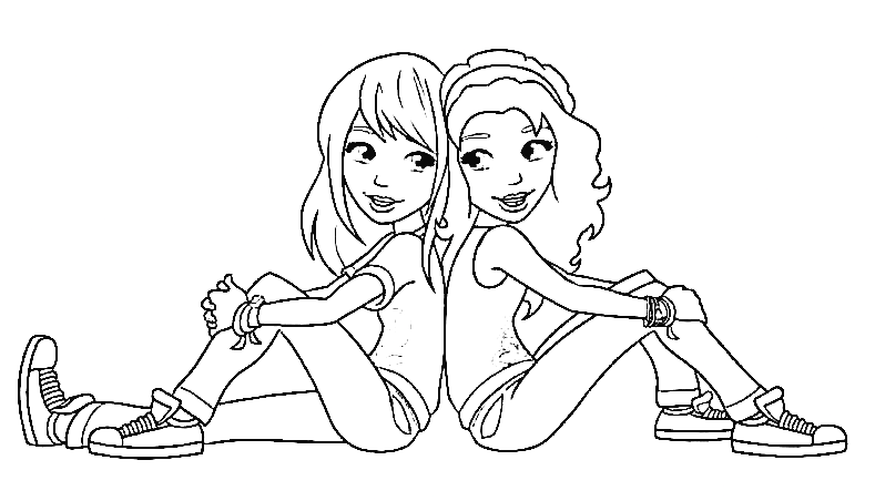 Printable Girls BFF Coloring Pages