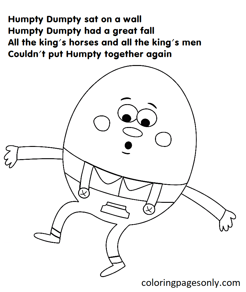 Afdrukbare Humpty Dumpty van Kinderliedjes