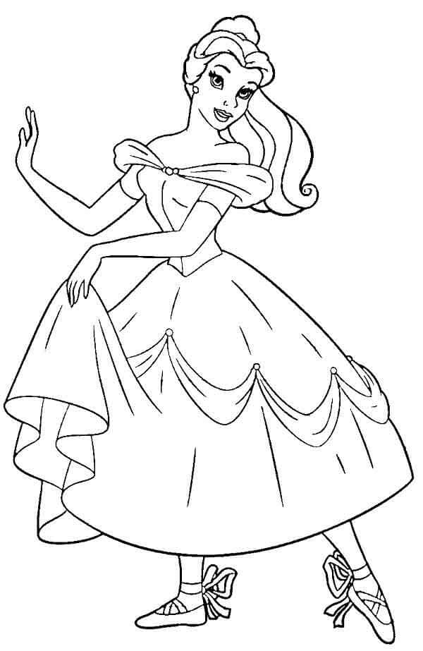 Printable Lovely Ballerina Coloring Page