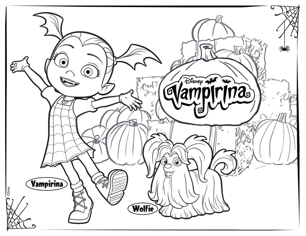 Página para colorir da Disney Vampirina para imprimir