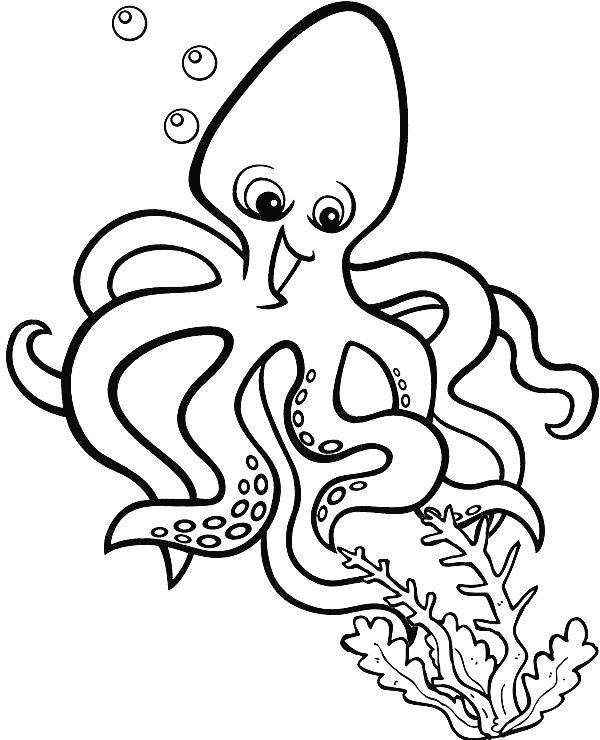 Afdrukbare Octopus Kleurplaat