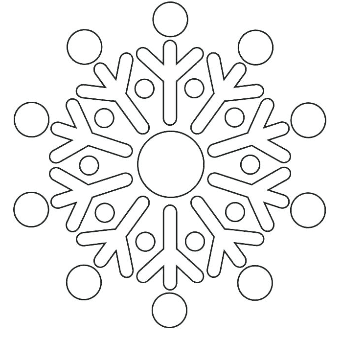 Afdrukbare eenvoudige sneeuwvlok van Sneeuwvlok