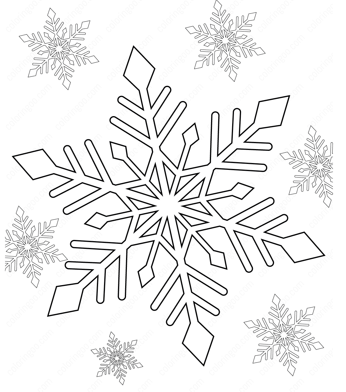 Afdrukbare sneeuwvlok kleurplaat
