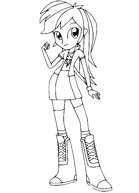 Rainbow Dash from Equestria Girls Coloring Page