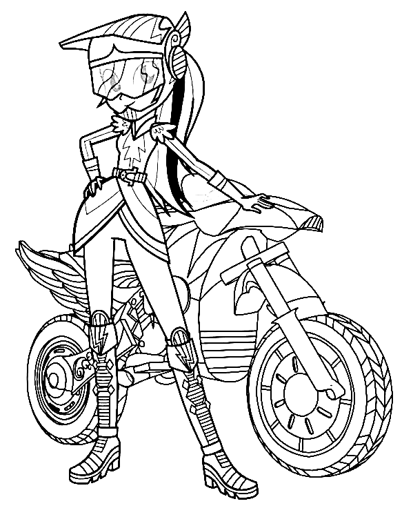 Радуга Дэш на мотоцикле из «Девочек из Эквестрии»