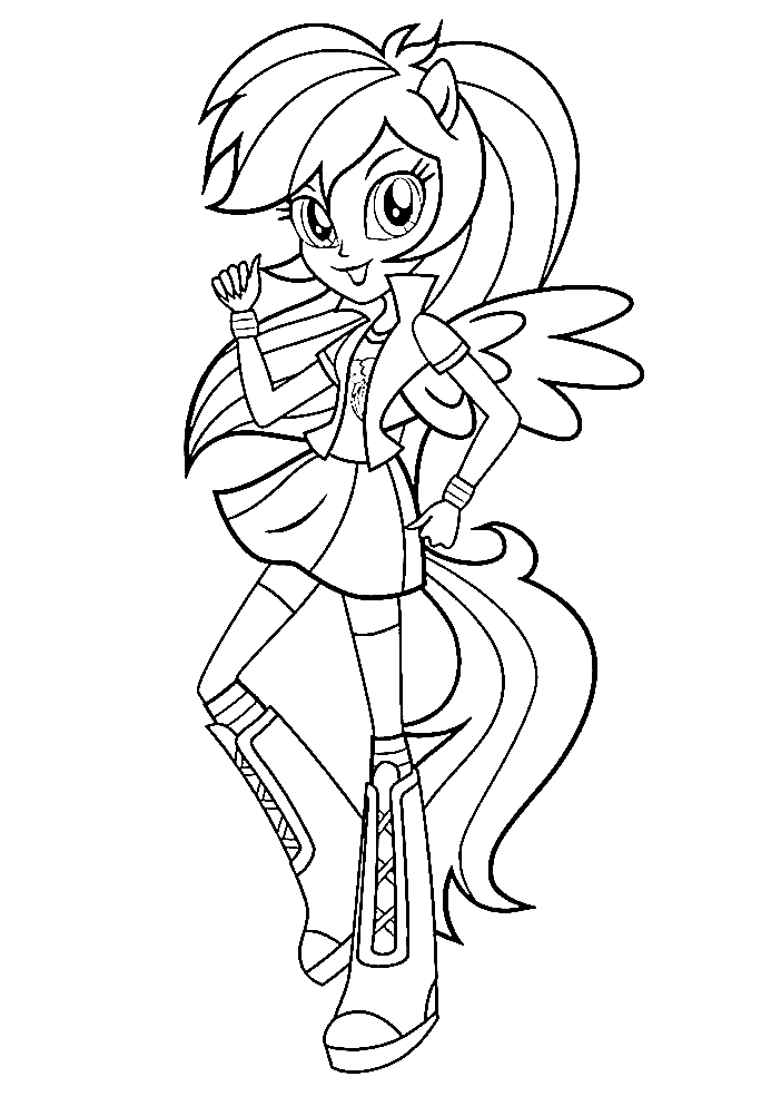 Rainbow with wings Coloring Page