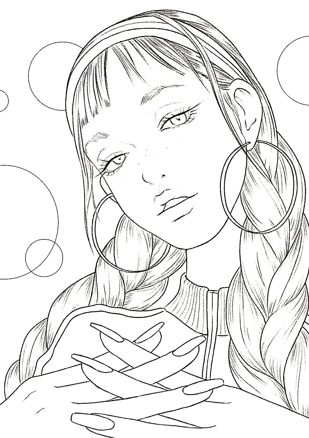 Retro Girl Coloring Pages