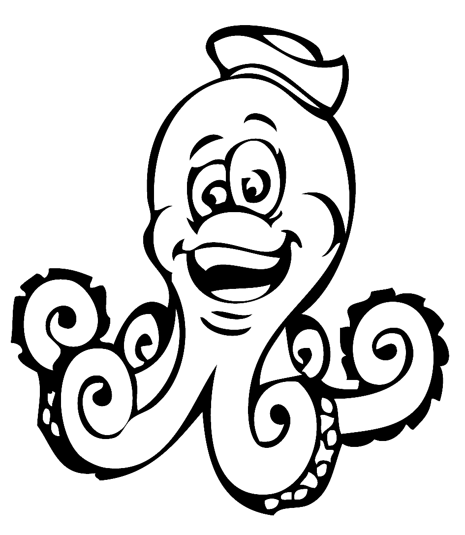 Sailor Octopus Coloring Page