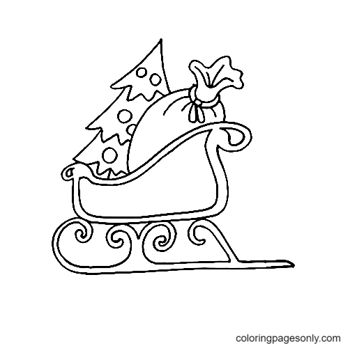 Santa’s Sleigh Coloring Pages