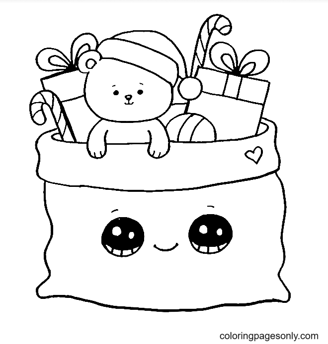 Santa's Toy Bag Coloring Pages
