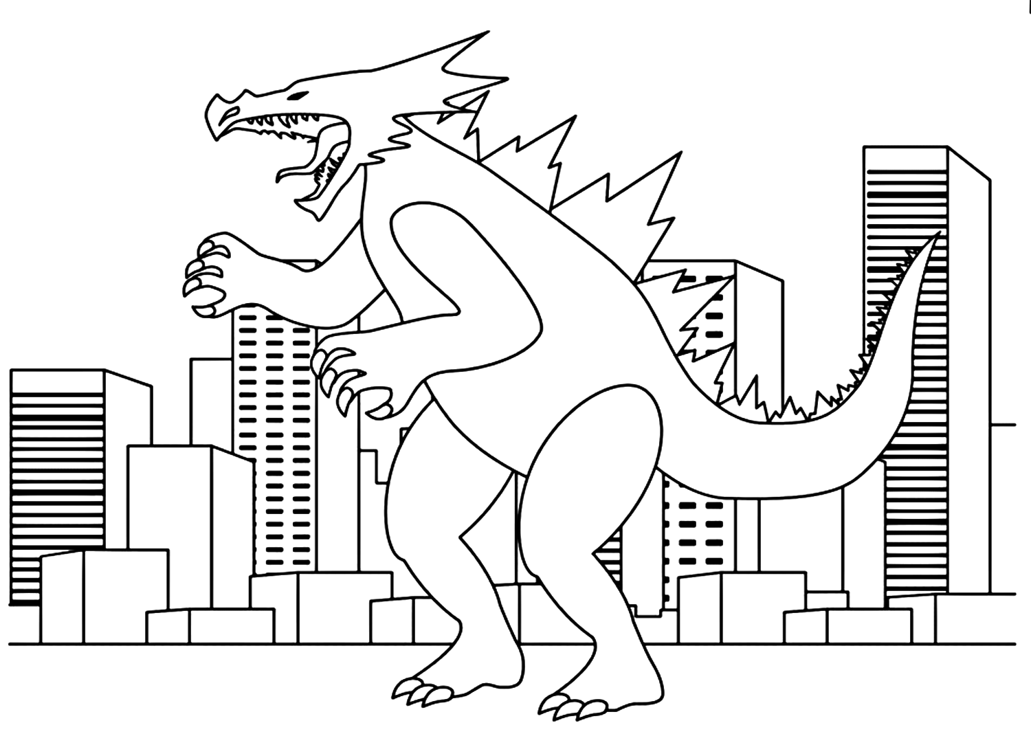 Scary Godzilla Coloring Pages