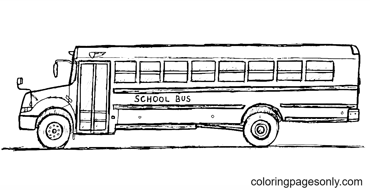School Bus Easy Coloring Page