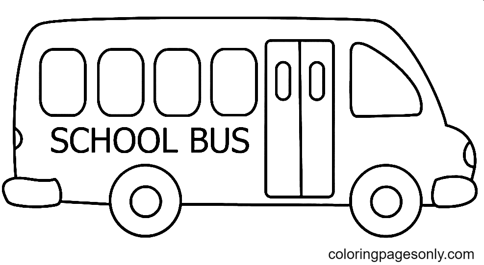 School Bus for Children Coloring Page