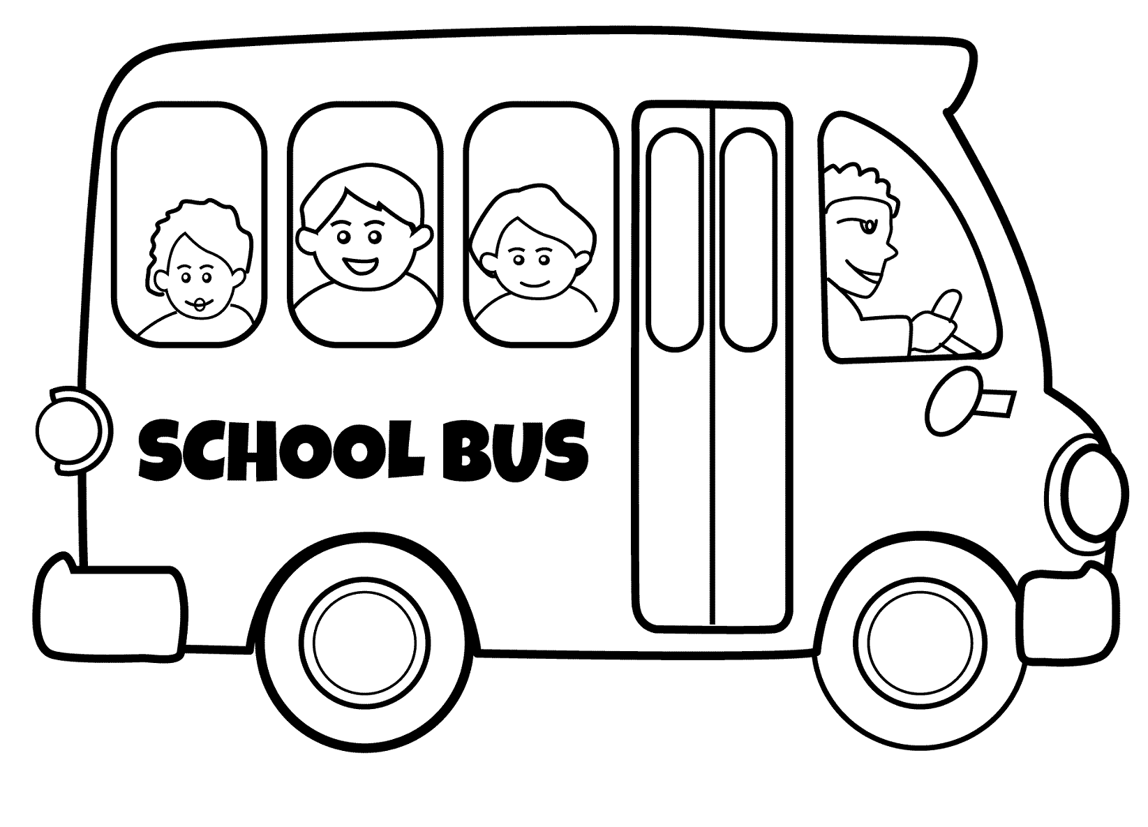 School bus Transportation Coloring Page