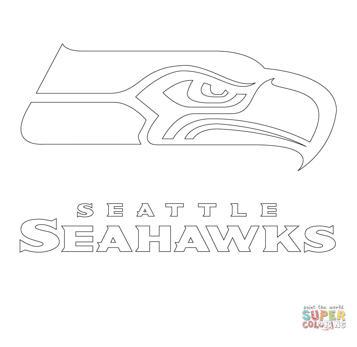 Logo De Los Seattle Seahawks Para Colorear