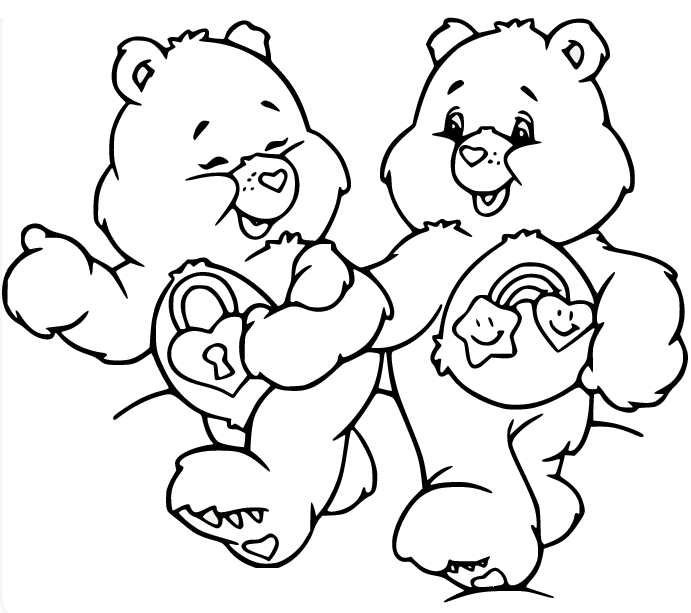 Secret Bear and Best Friend Bear Coloring Pages