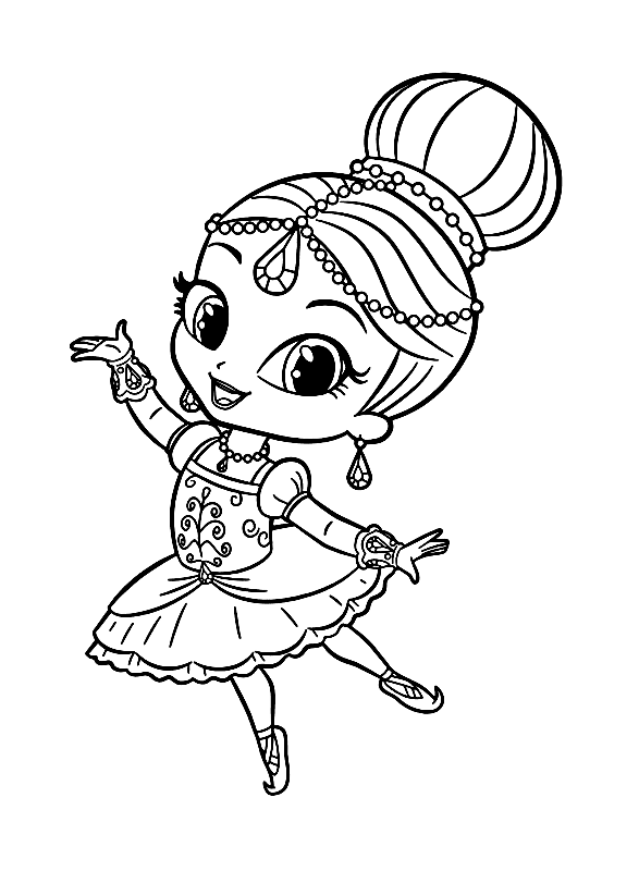 Shimmer Ballerina Coloring Pages