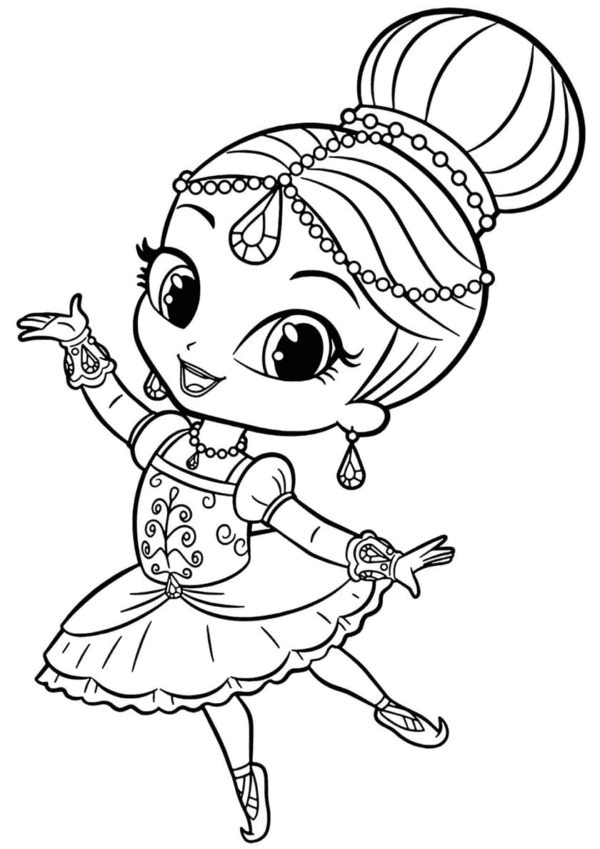 Shimmer Ballerina Coloring Page