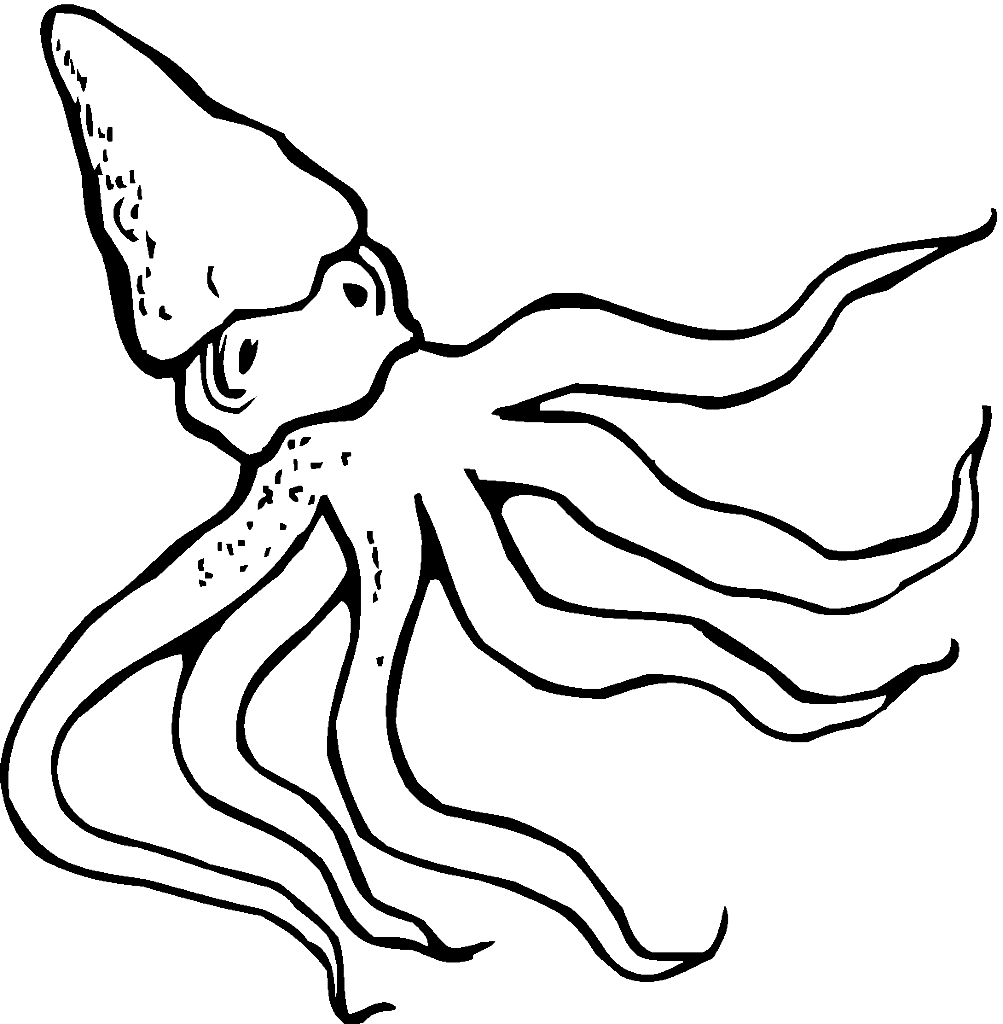 Shy Octopus Coloring Pages