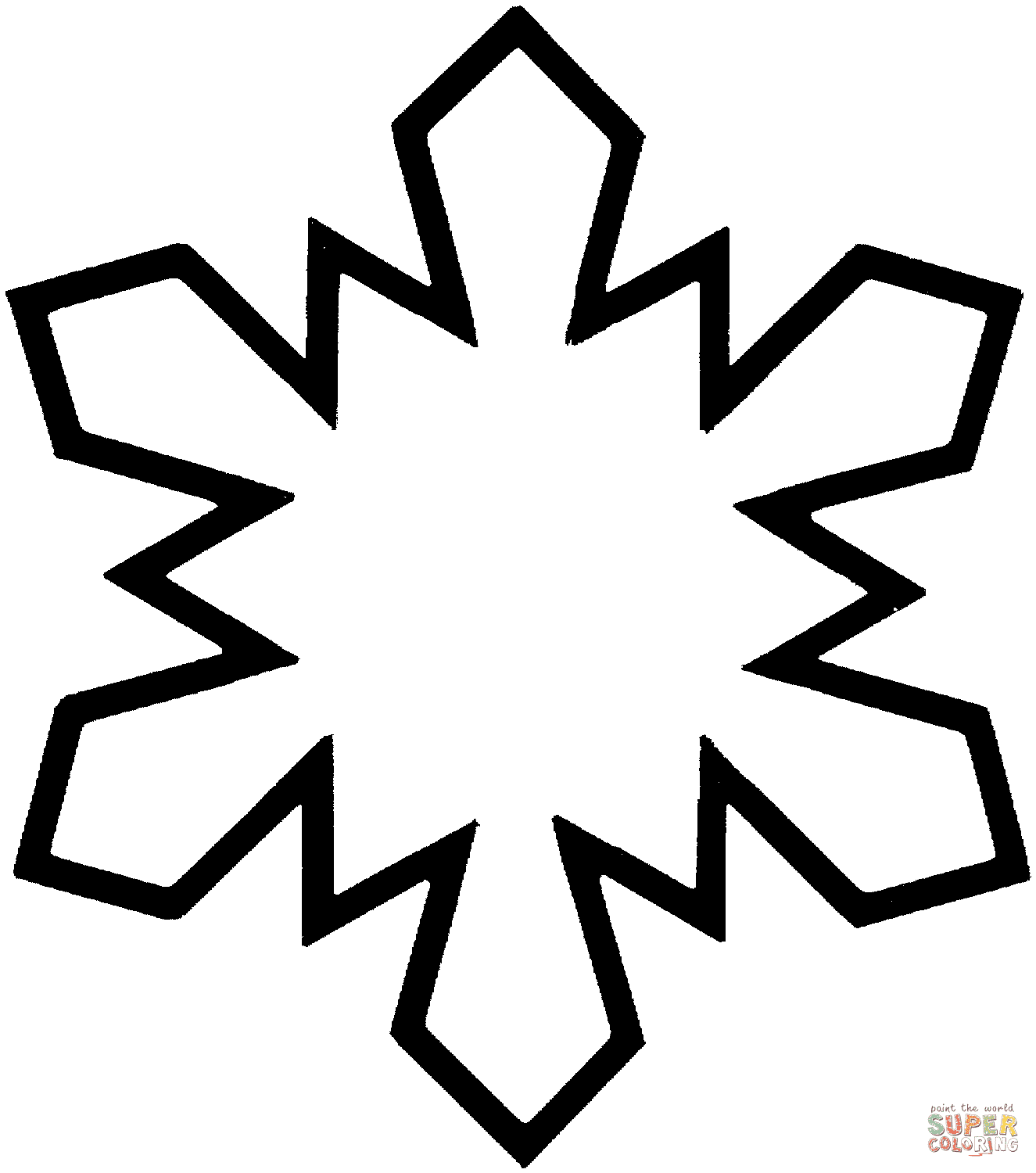 Simple Snowflake Free Coloring Page