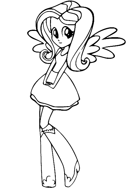 Simple Twilight Sparkle from Equestria Girls Coloring Page