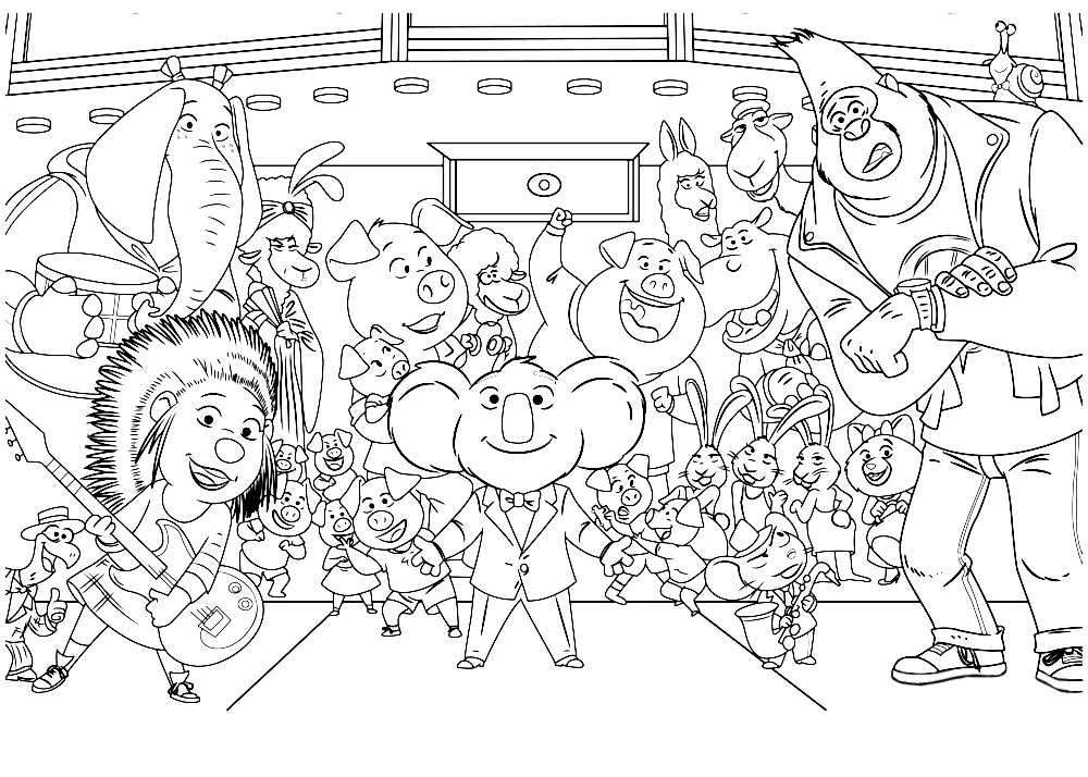 Sing Movie Characters Coloring Pages