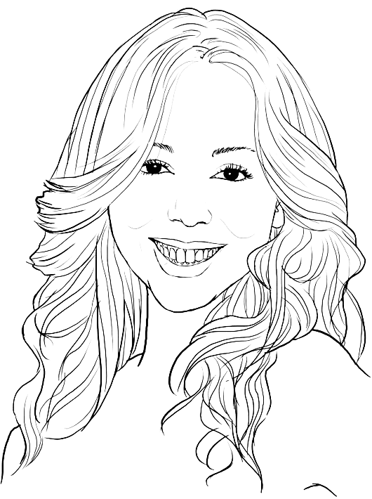 Desenho para colorir da cantora Mariah Carey