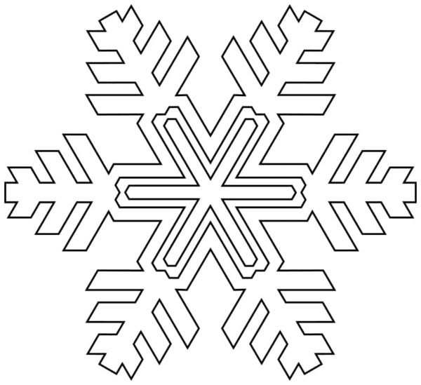 Six-pointed Snowflake Coloring Page